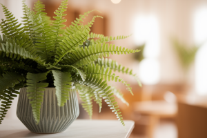 fougere-verte-pot-gros-plan-interieur